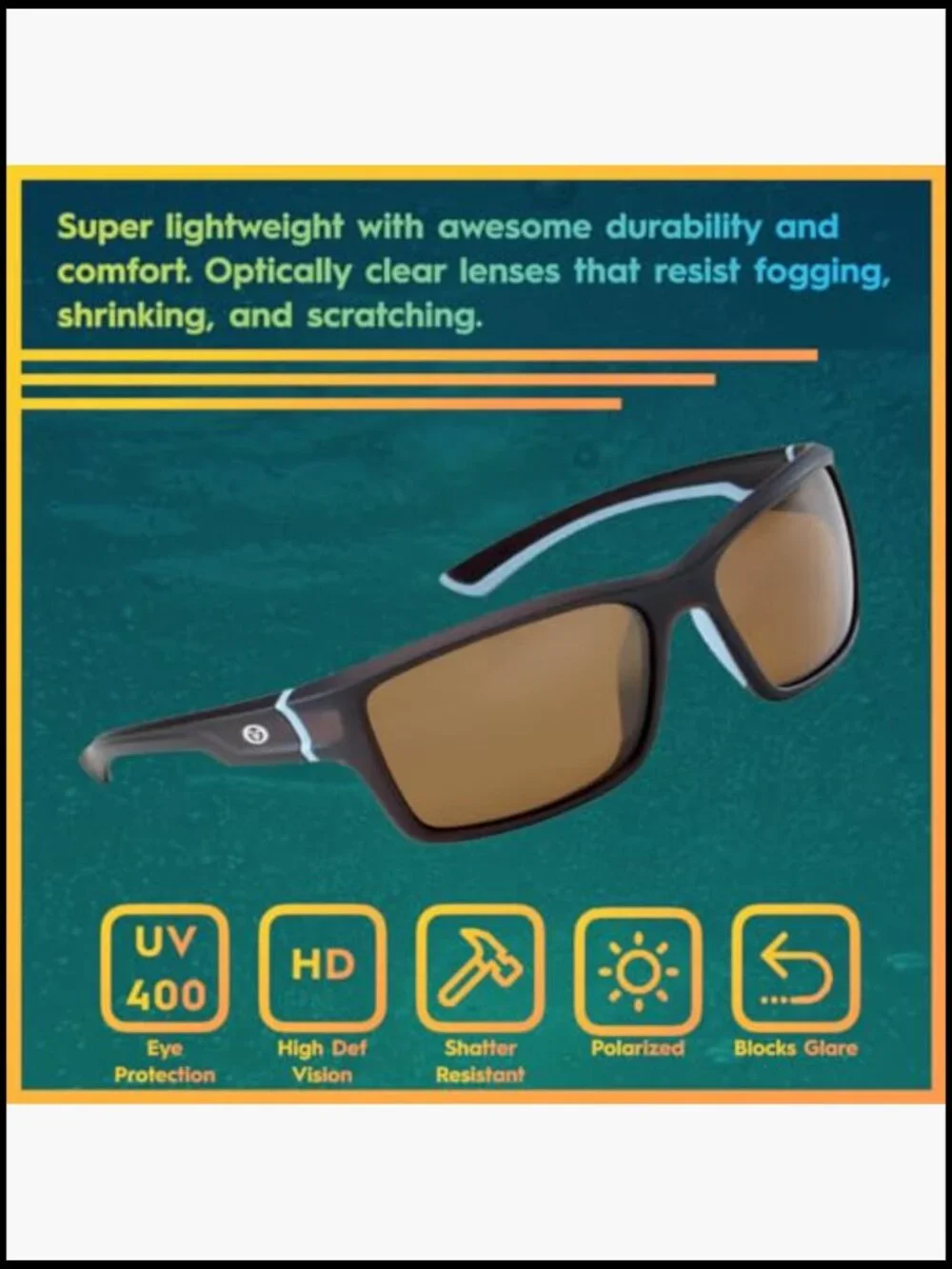 Polarized Sunglasses with AcuTint UV Blocker for Fishing Outdoor Sports